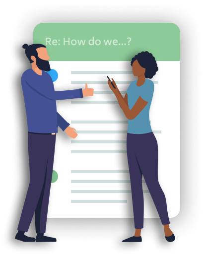 image shows colleagues celebrating success